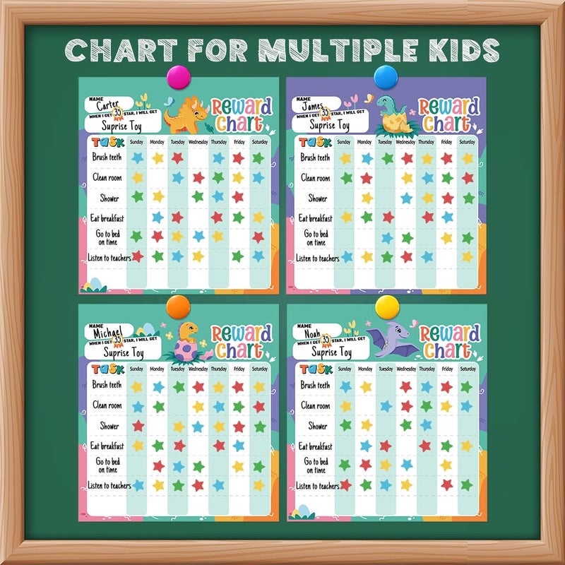 yasest Reward Chart for Kids - Dinosaur Magnetic Kids Behavior Chart  Pad with 26 Chore Charts  1920 Star Stickers  49 Incentive Stickers  Responsibility Chart for Kids Boys Toddlers - Kids Chore Chart - Image 5